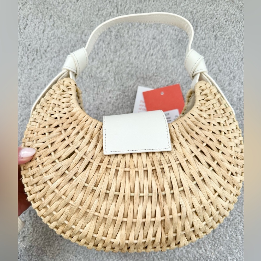 Poolside Le Croissant Rattan Shoulder Bag - Tags Included - Picture 3 of 14